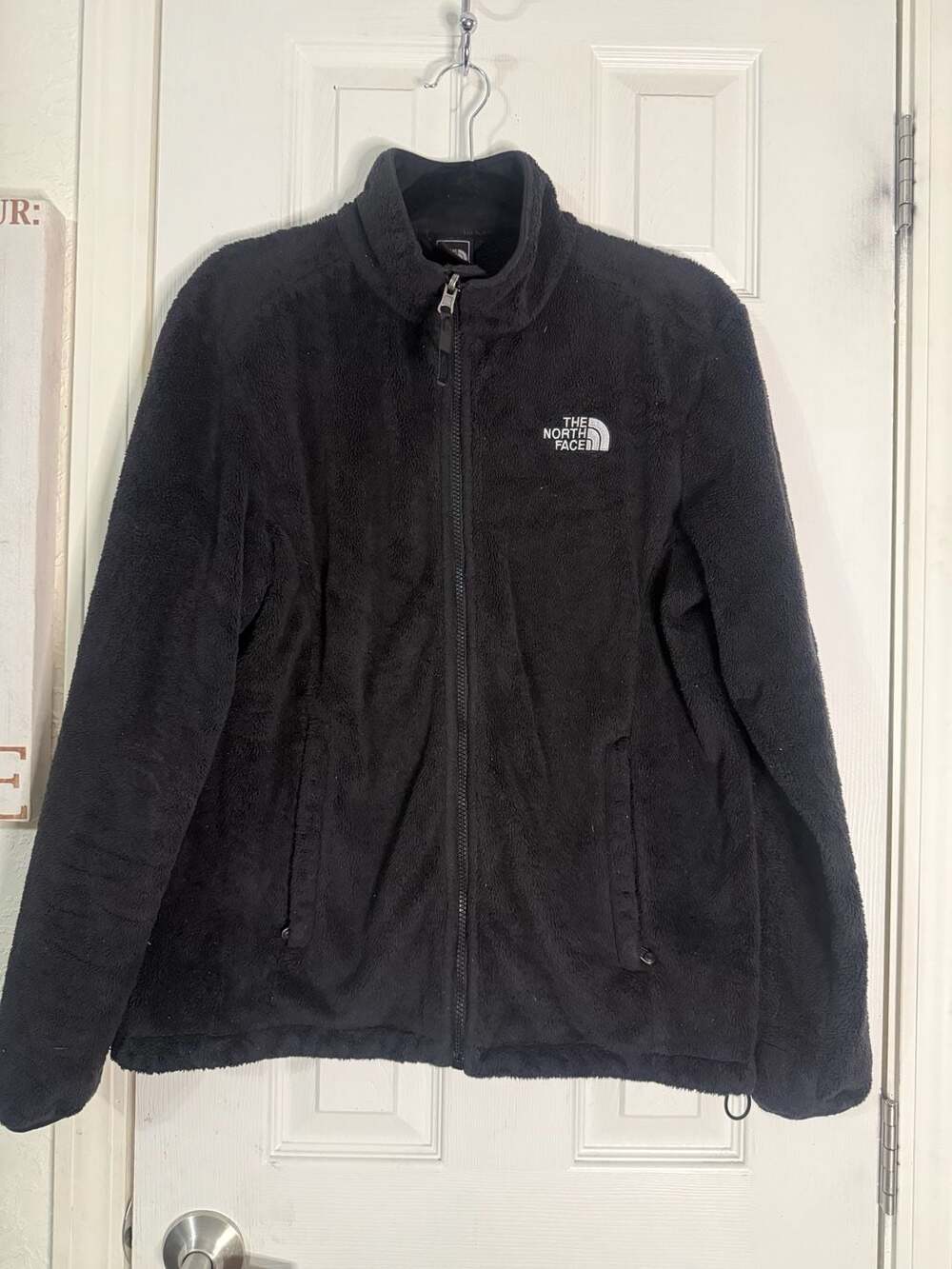 The North Face Osito Fuzzy High Pile Fleece Full Zip Jacket Black Women's Large